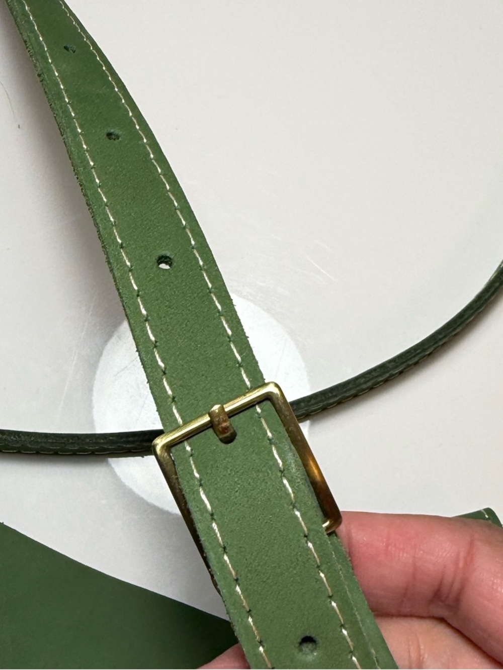 Portland Leather Green Nubuck Bucket Bag - Picture 4 of 11